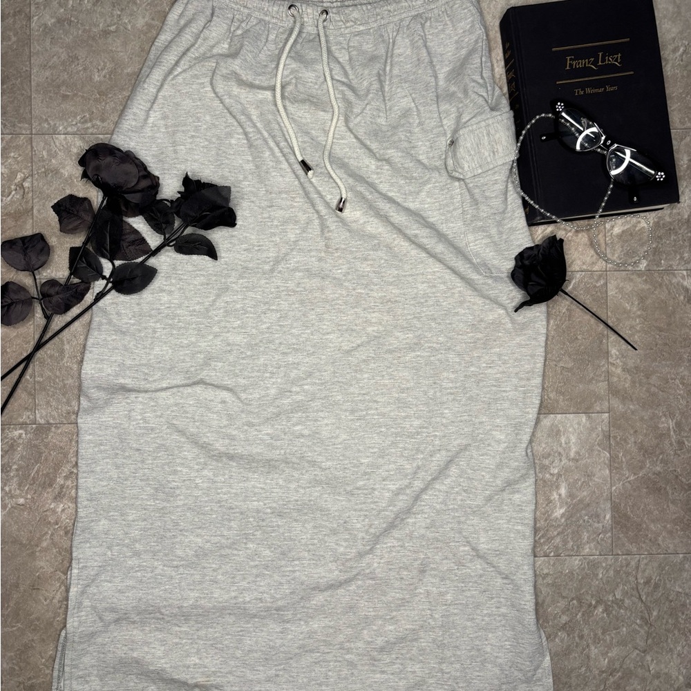 Teddi Light Gray Maxi Skirt